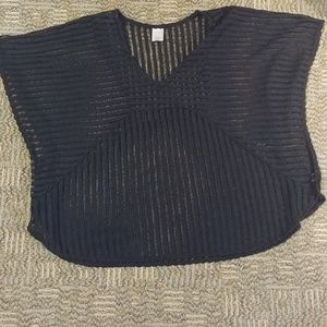 Xhiliration Black Mesh Cover-up Top